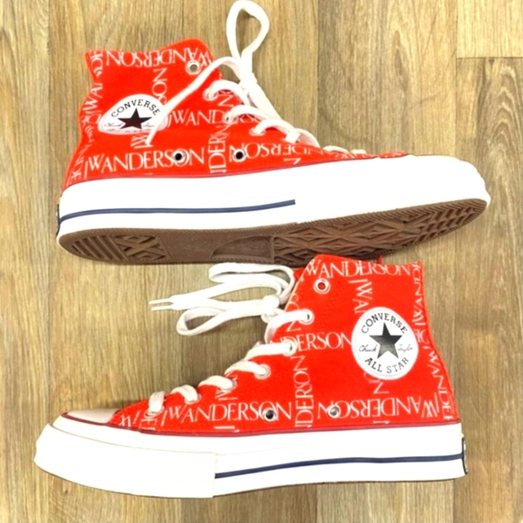 JW Anderson Red Converse Chucks Size 12 - Picture 1 of 1